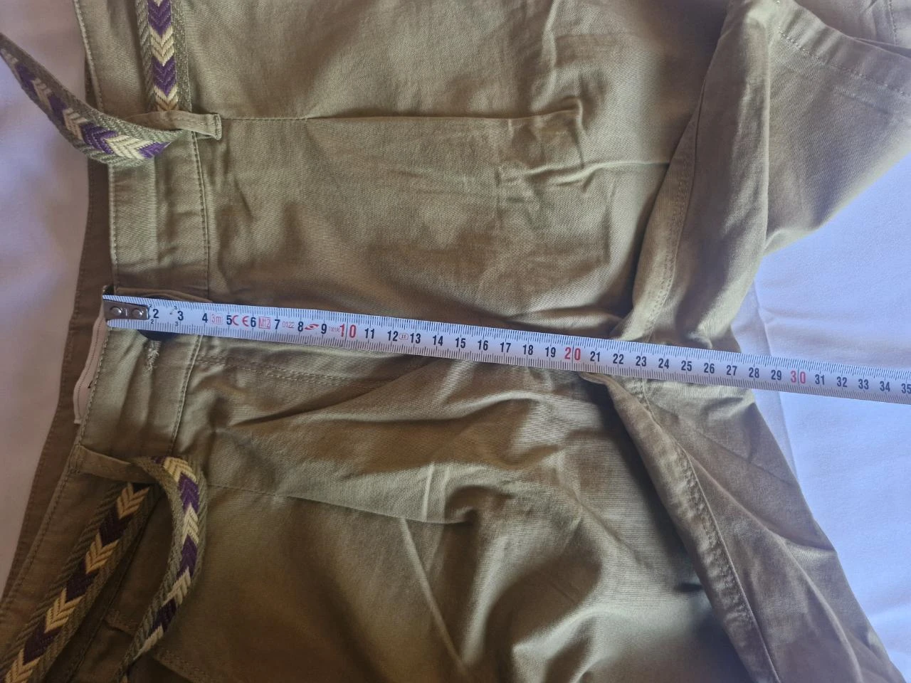 Korte lage taille met gevlochten riem voor dames, olijfgroen - Maat 34 – photo 6